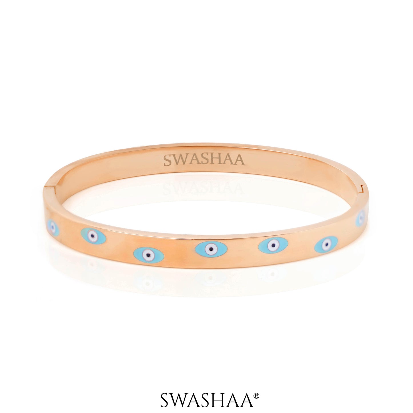 Cara Evil Eye Rosegold Plated Band Bracelet