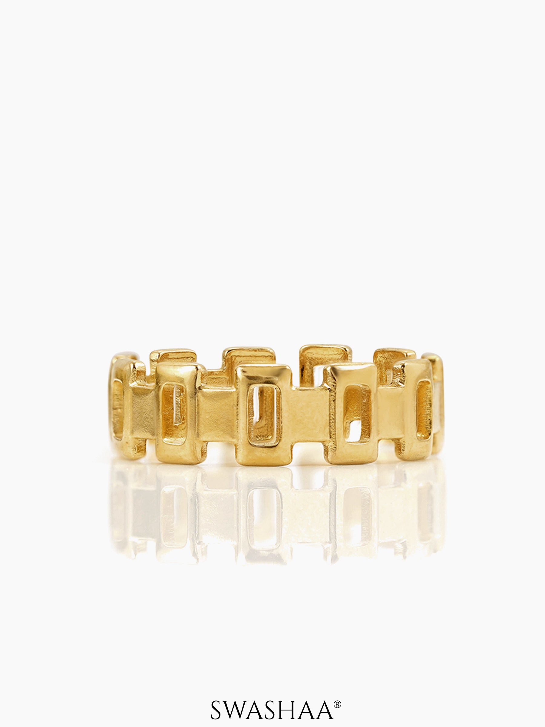 Carlotta Edgy Silhouette 18K Gold Plated Ring