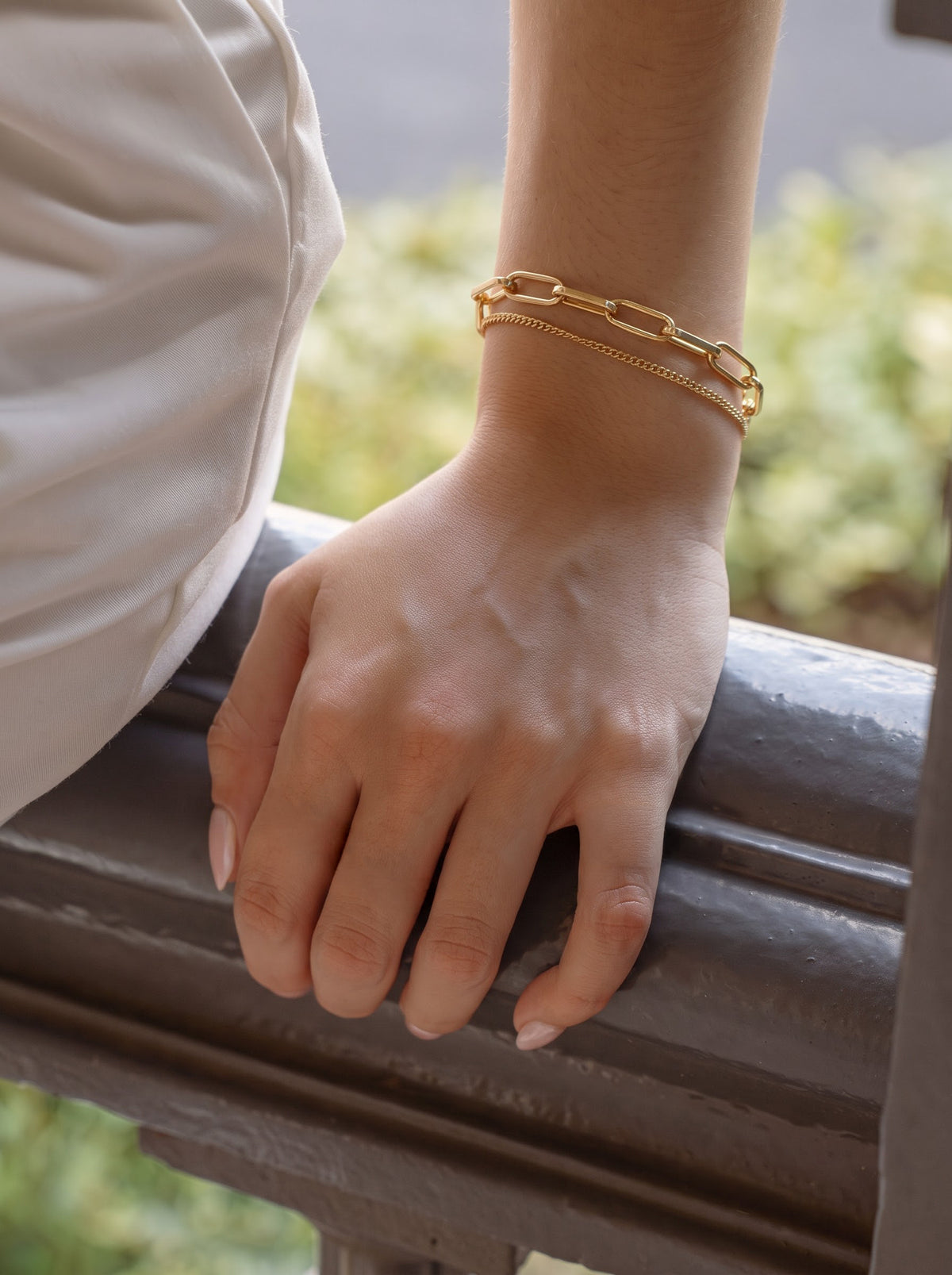 Carta Link Layered 18K Gold Plated Loose Chain Bracelet