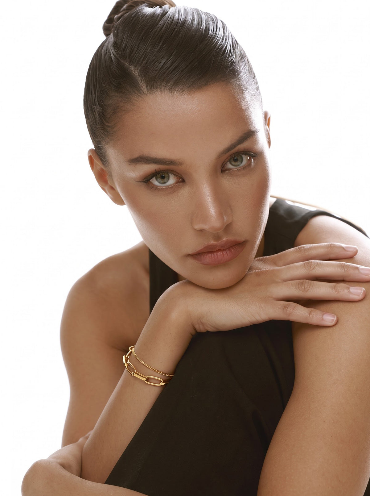 Carta Link Layered 18K Gold Plated Loose Chain Bracelet