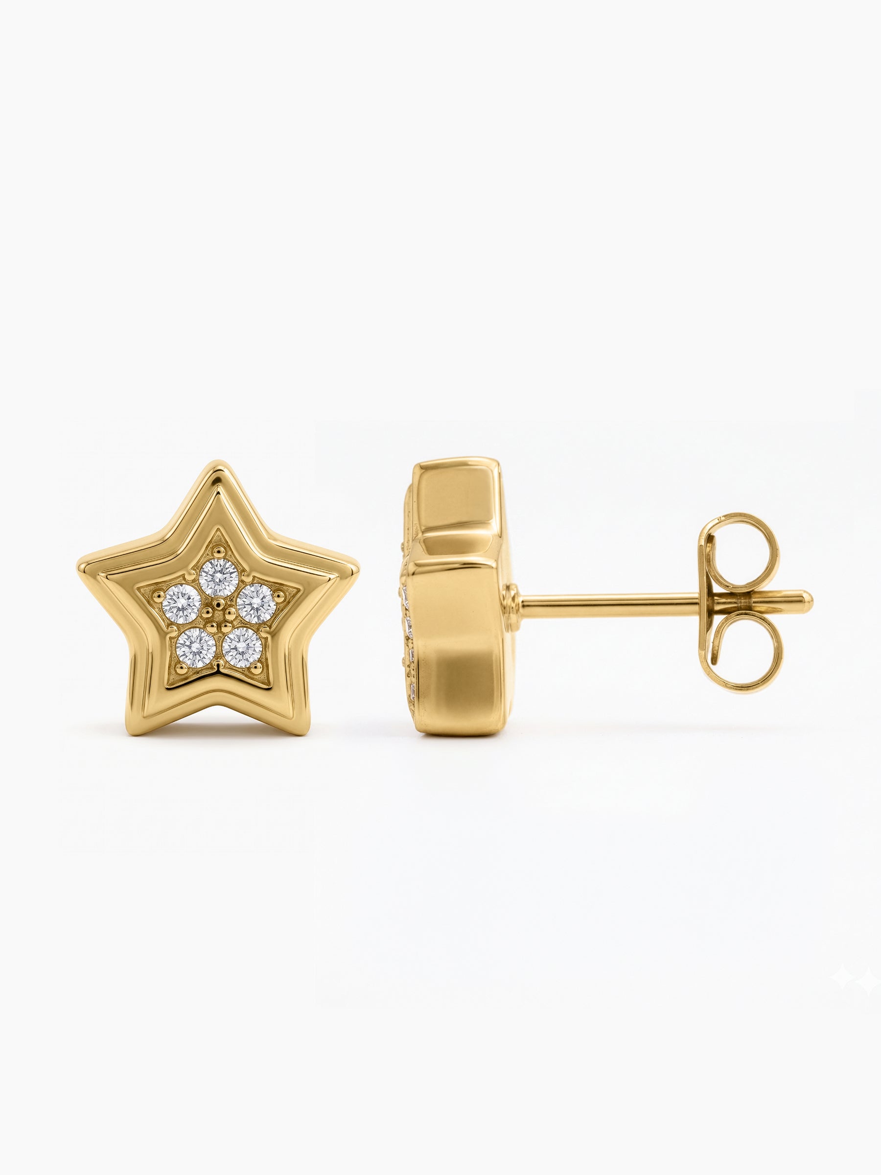 Piri Cavira Diamond Star Charm 18K Gold Plated Kid's Stud Earrings
