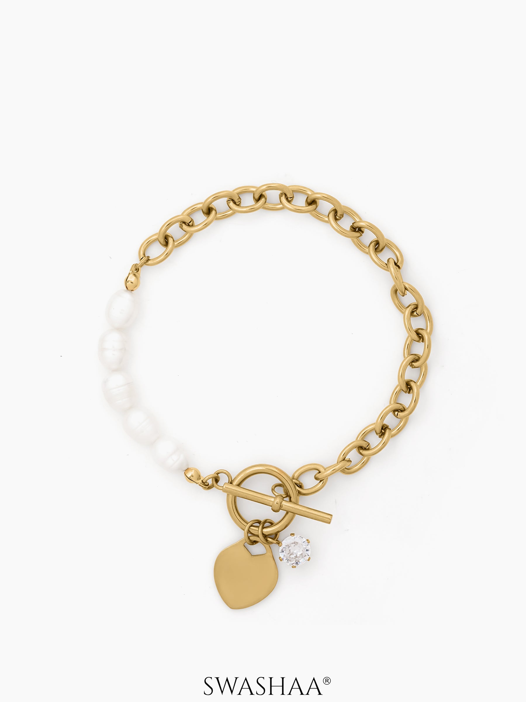 Celviana Hearl Pearl Toggle Bracelet - Swashaa
