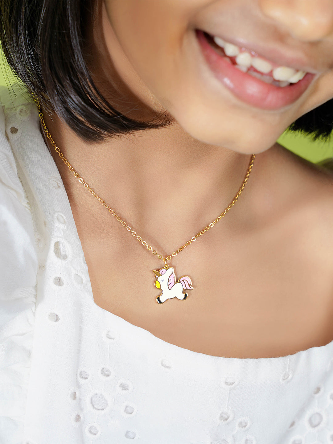 Chub Chub Uni Charm 18K Gold Plated Kid's Chain Pendant Necklace