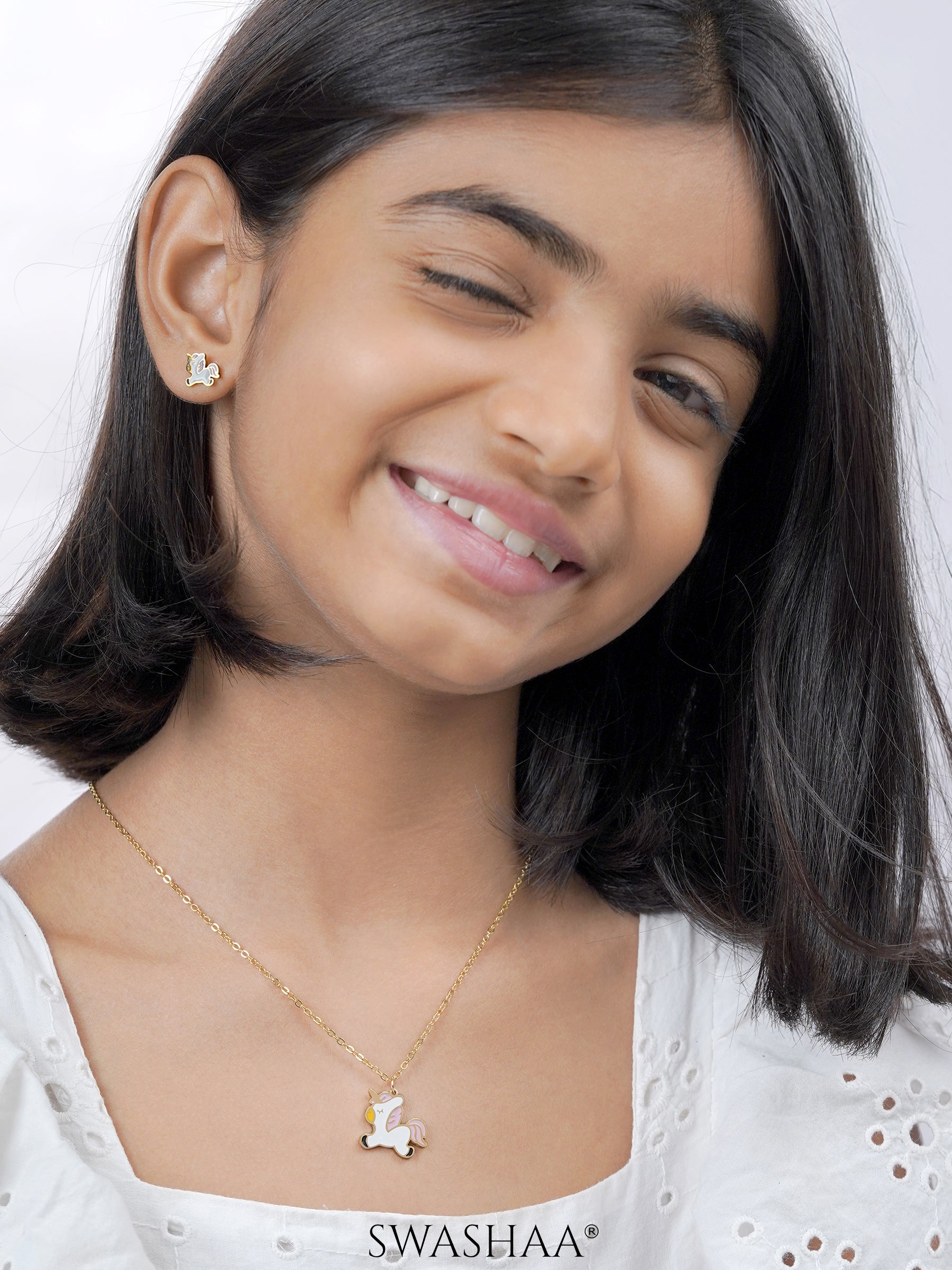 Chub Chub Uni Charm Kid's Jewelry Set Of 2 Necklace & Earrings