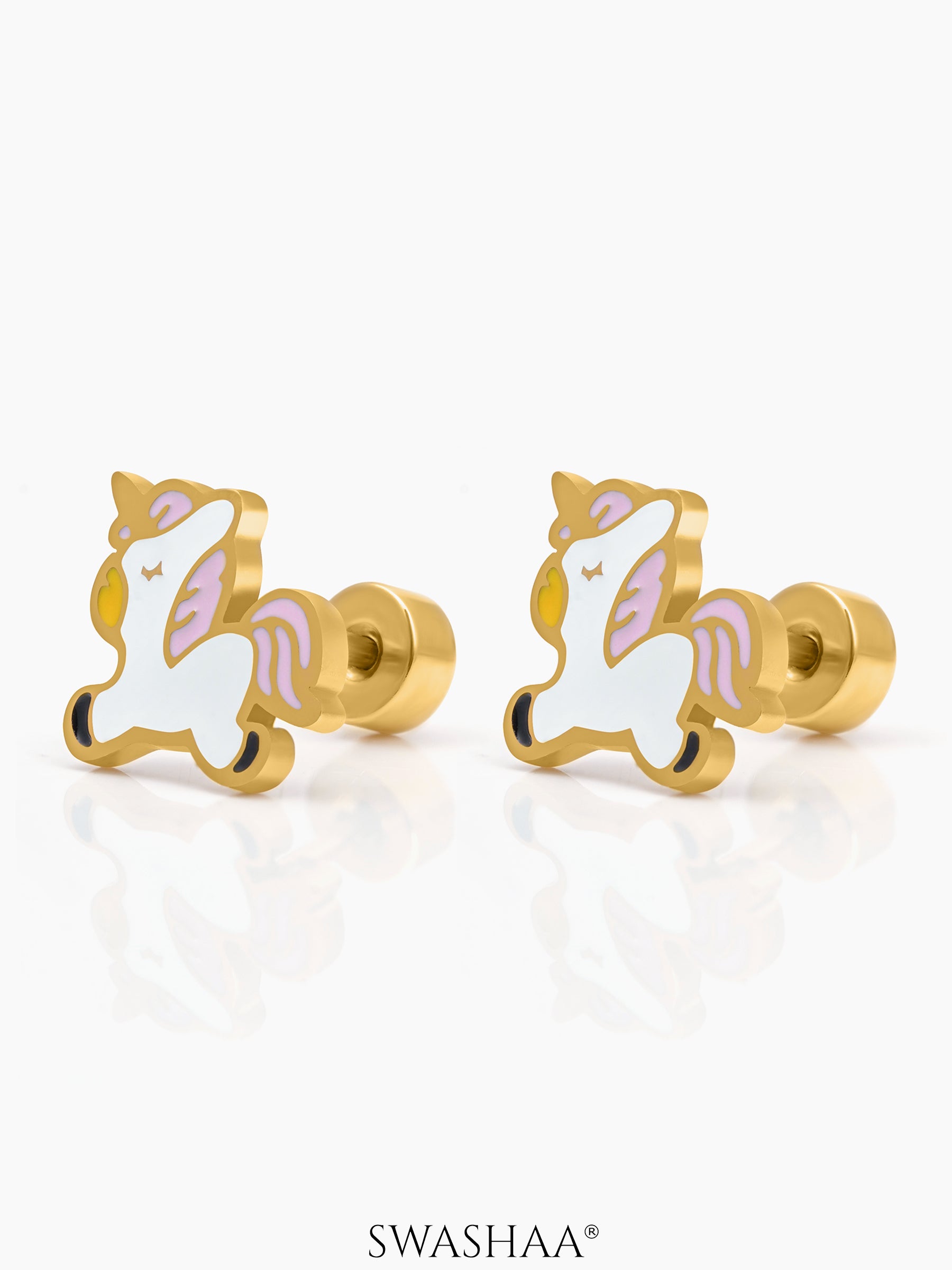 Chub Chub Uni Charm 18K Gold Plated Kid's Stud Earrings