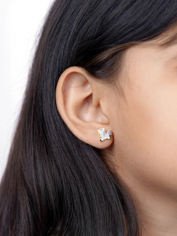 Chub Chub Uni Charm 18K Gold Plated Kid's Stud Earrings