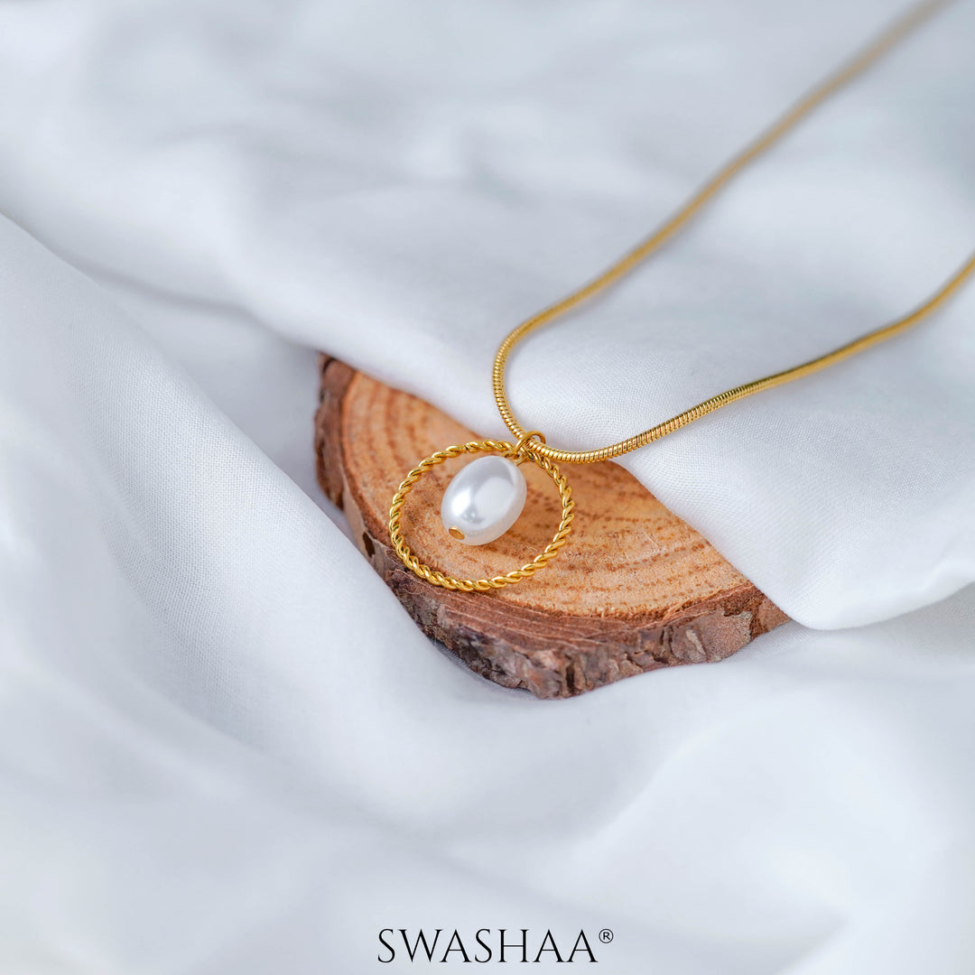 Claudius Pearl 18K Gold Plated Necklace
