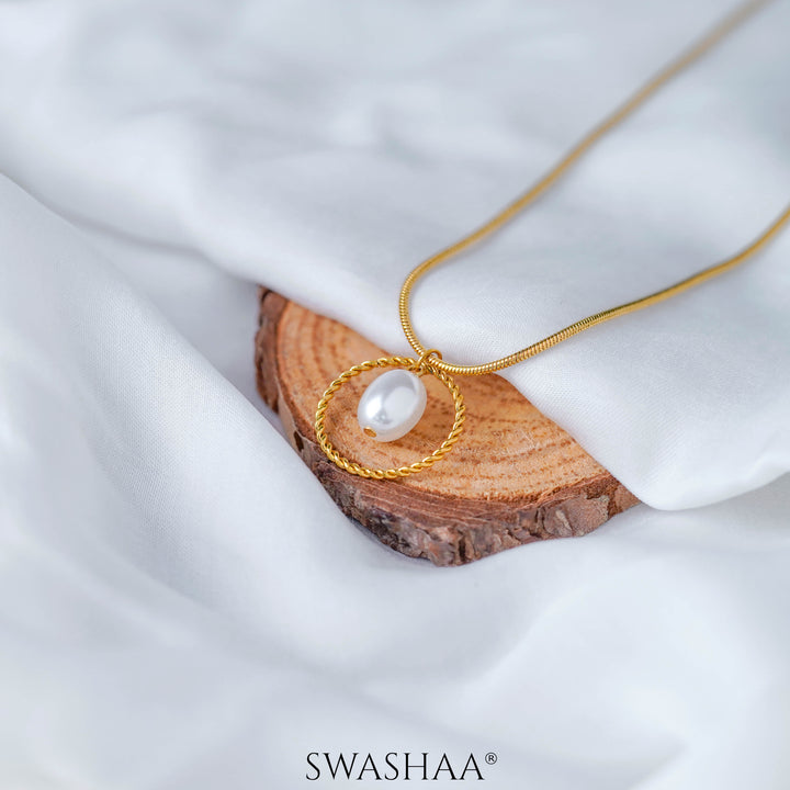 Claudius Pearl 18K Gold Plated Necklace