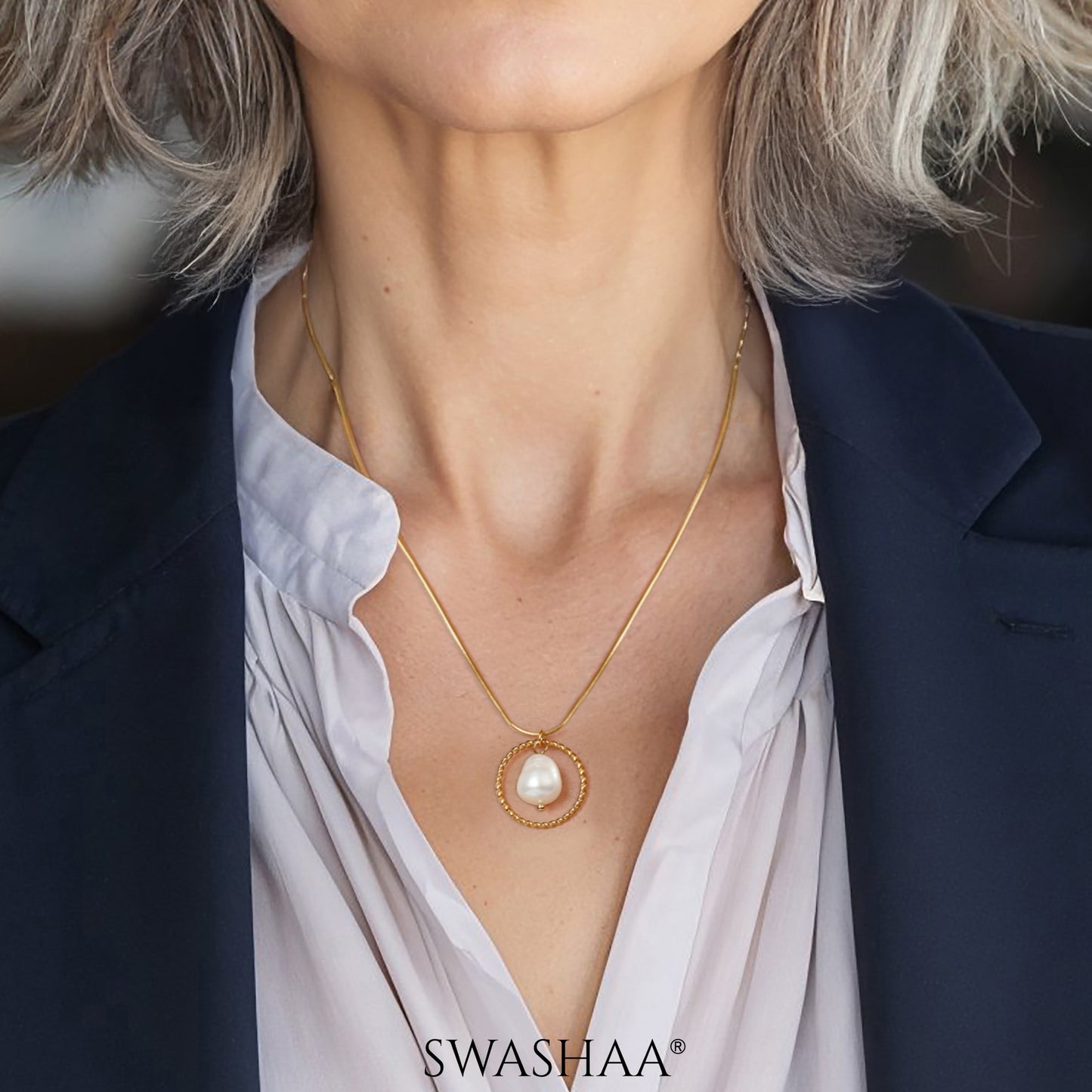 Claudius Pearl 18K Gold Plated Necklace