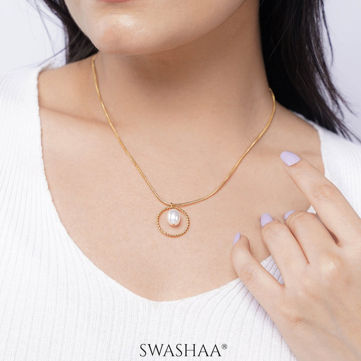 Claudius Pearl 18K Gold Plated Necklace
