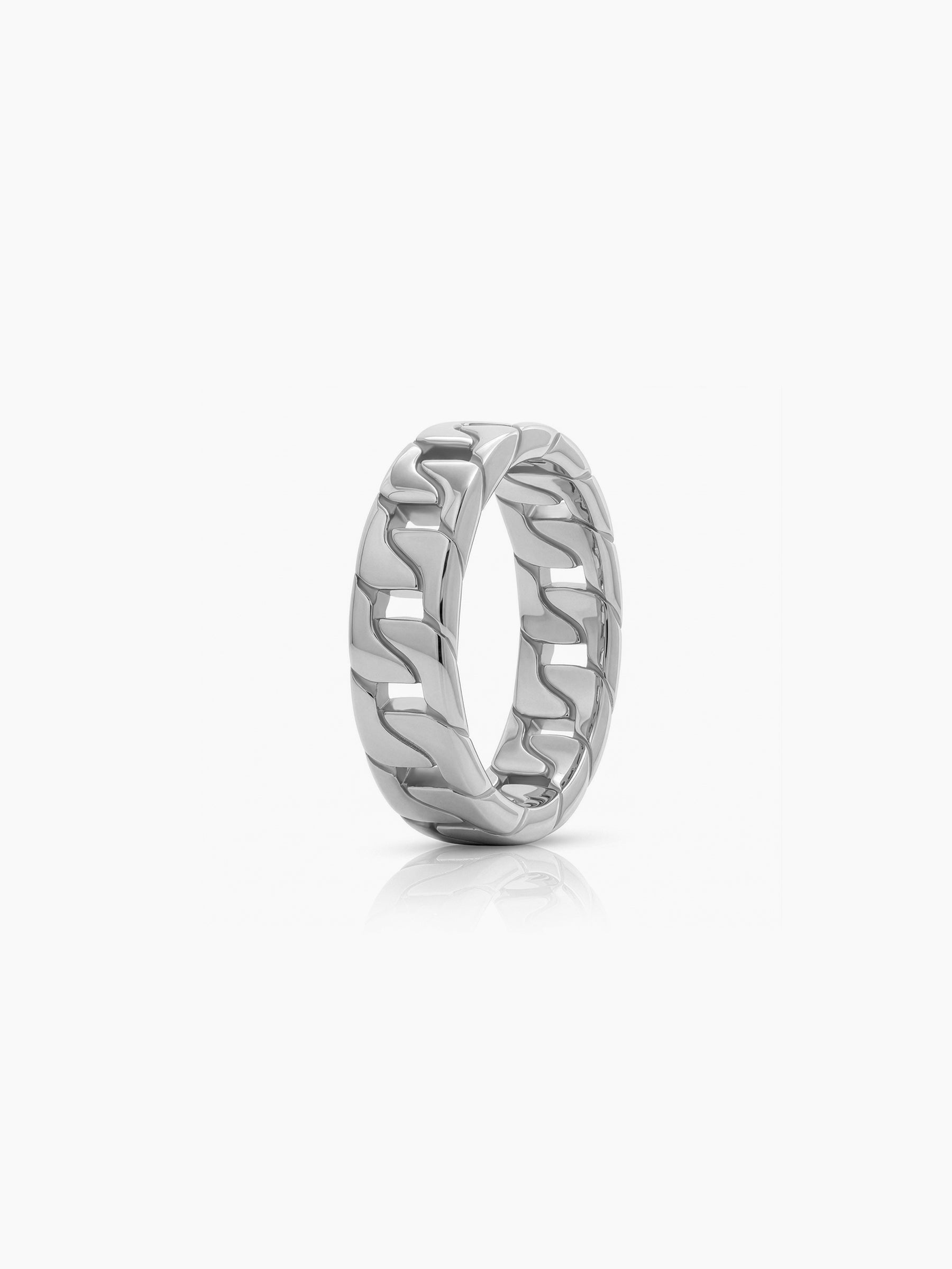 Corvik Link Silver Band Men's Rings - Swashaa