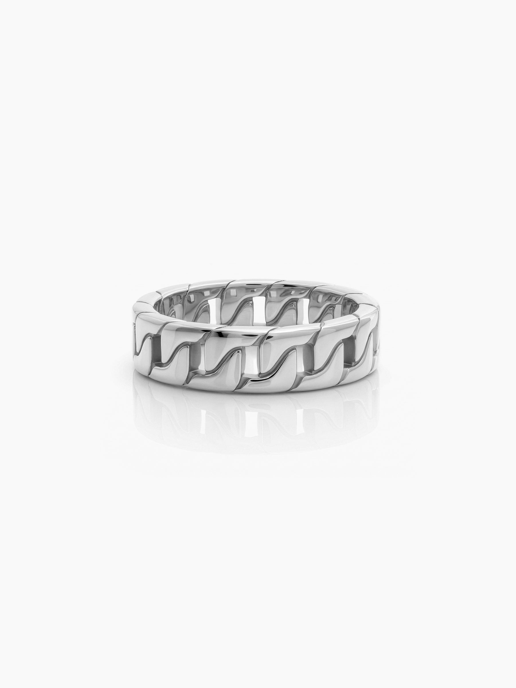Corvik Link Silver Band Men's Rings - Swashaa