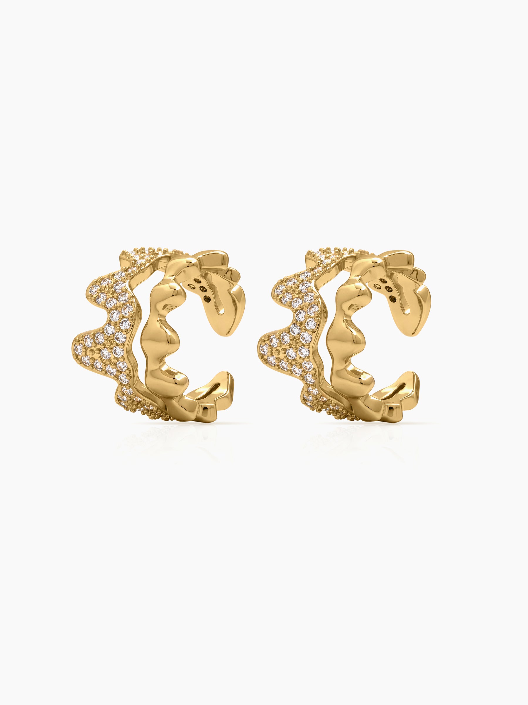 Cressa Diamond Wave 18K Gold Plated Women's Ear Cuffs