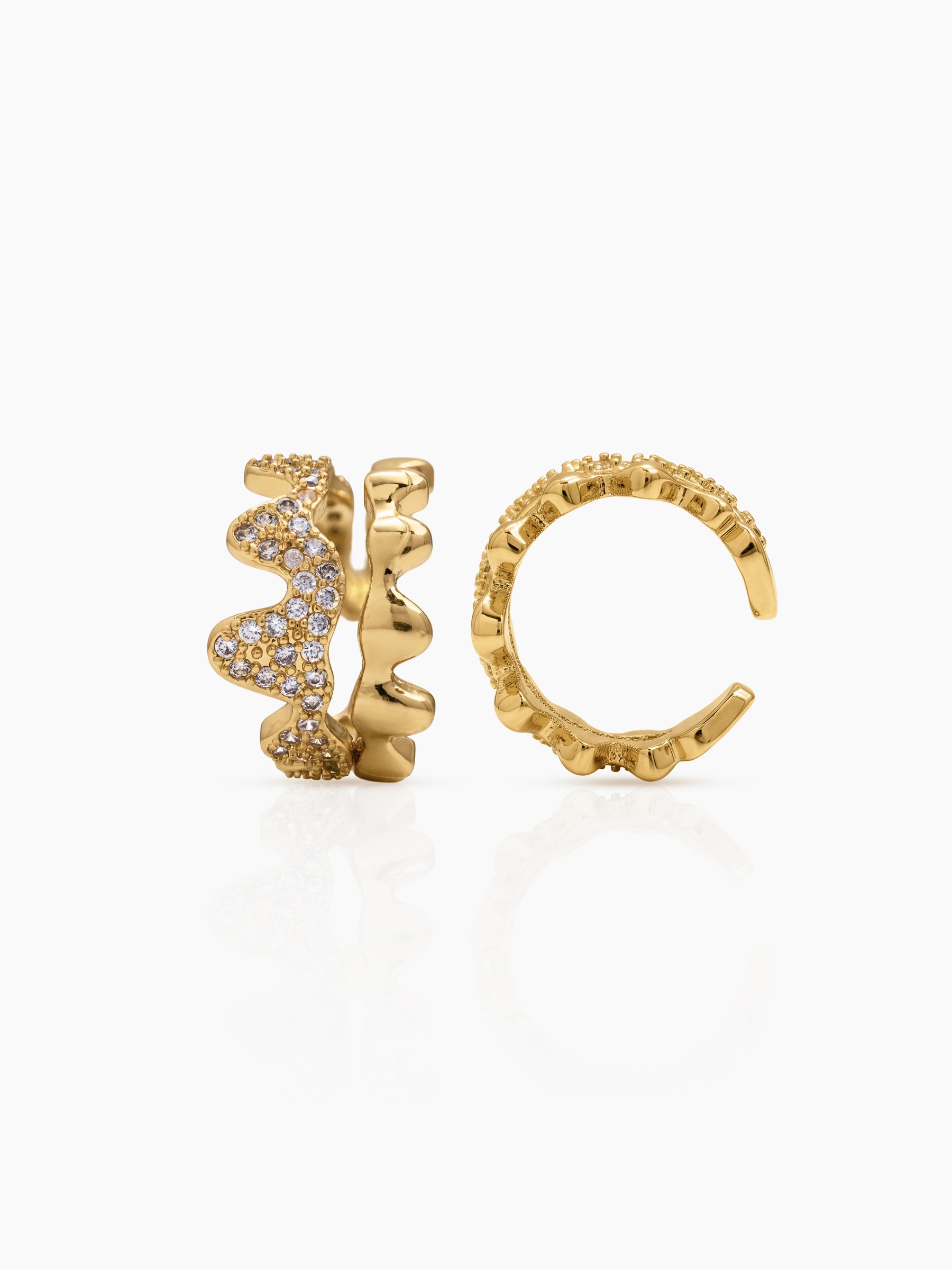 Cressa Diamond Wave 18K Gold Plated Women's Ear Cuffs