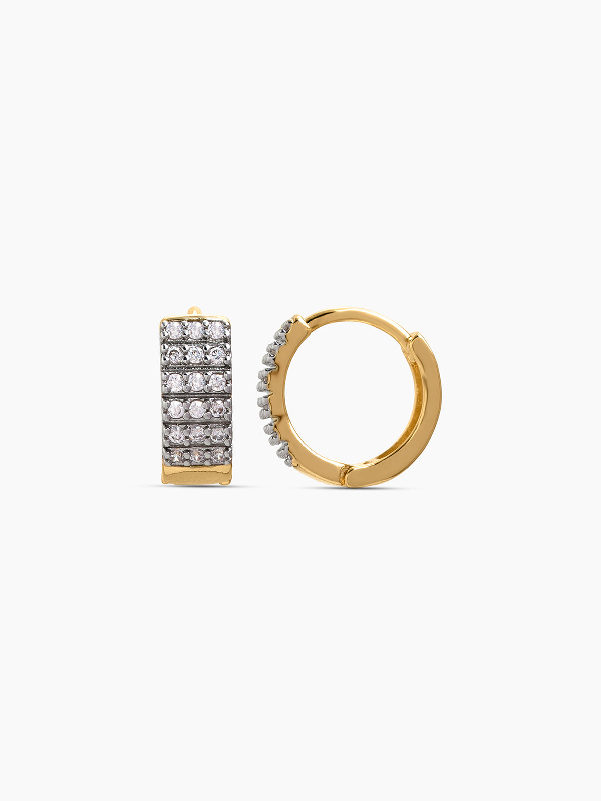 Cruz Diamond 18K Gold Plated Men's Hoop Earrings