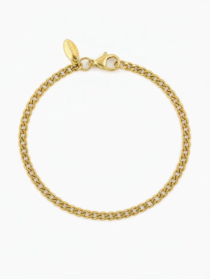 Cuban Chain 2MM 18K Gold Kid's Bracelet
