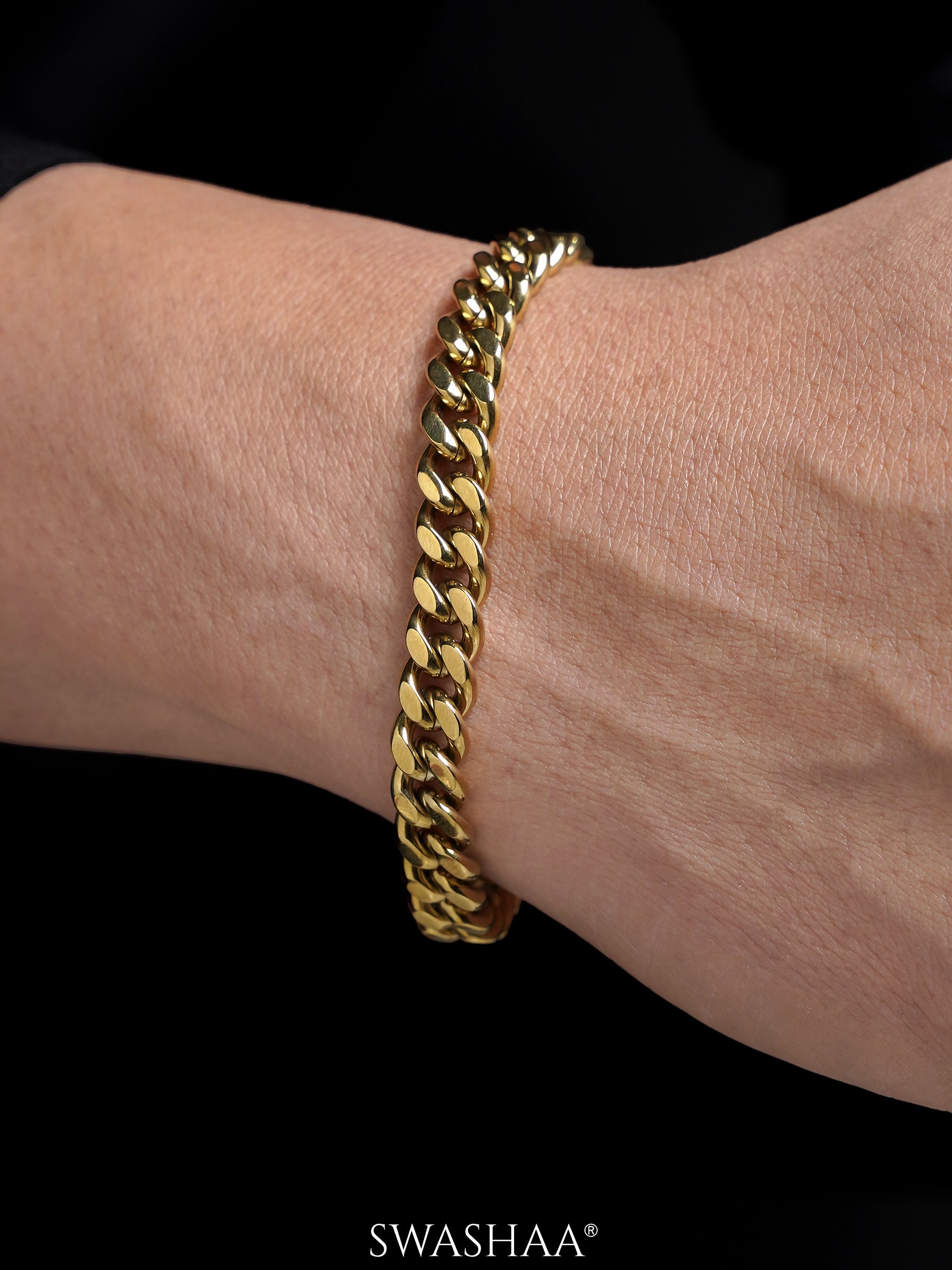 Cuban Link 18K Gold Plated 8 MM Men's Chain Bracelet