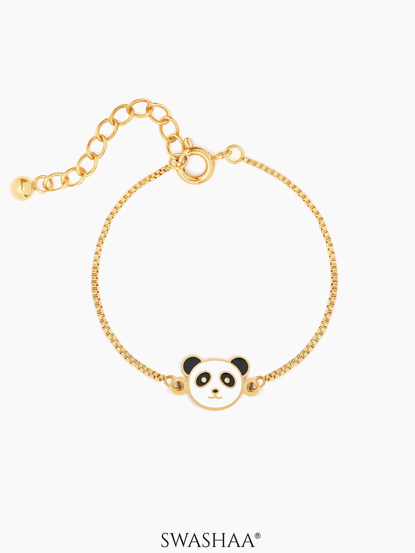 Cuddly Panda Charm 18K Gold Plated Kid's Loose Bracelet