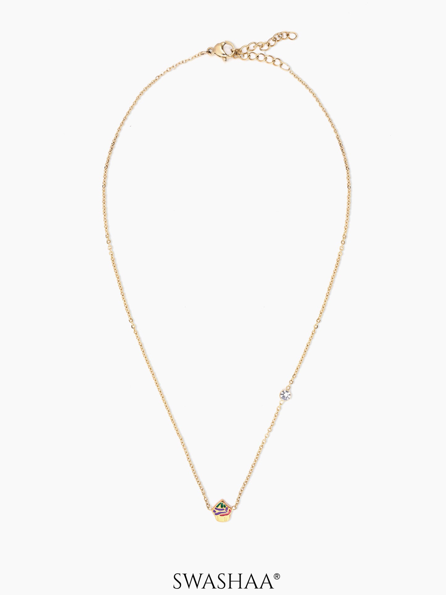 Cupcake 18K Gold Plated Kid's Pendant Necklace