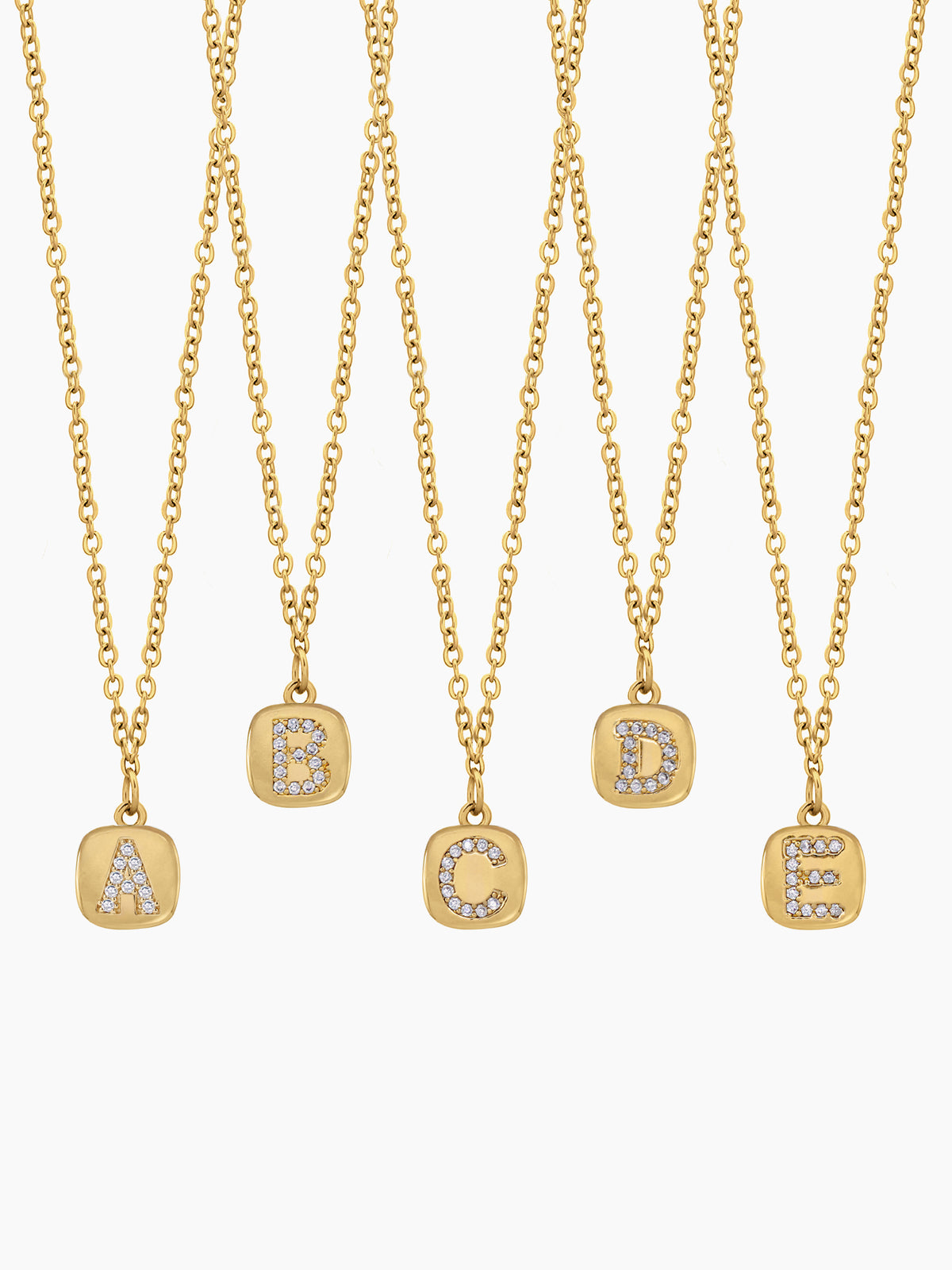 Customized Diamond Studded Initial 18K Gold Plated Letter - A Women's Chain Pendant Necklace