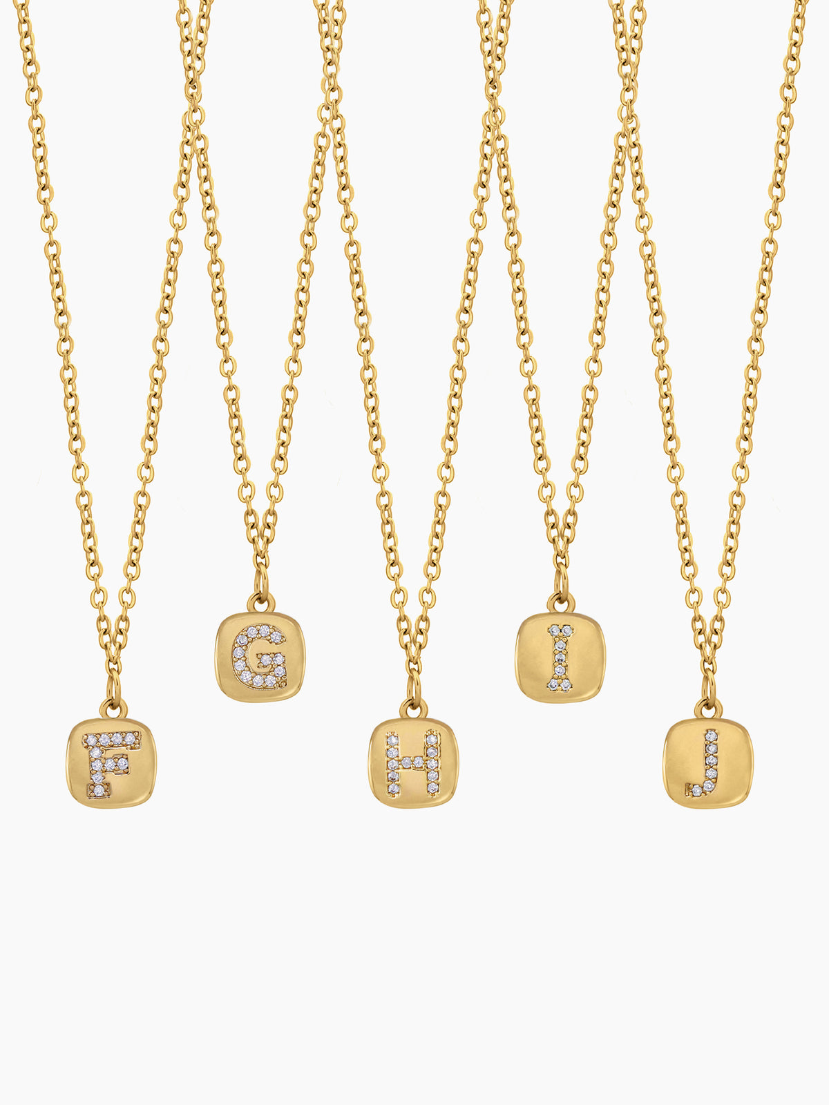 Customized Diamond Studded Initial 18K Gold Plated Letter - A Women's Chain Pendant Necklace