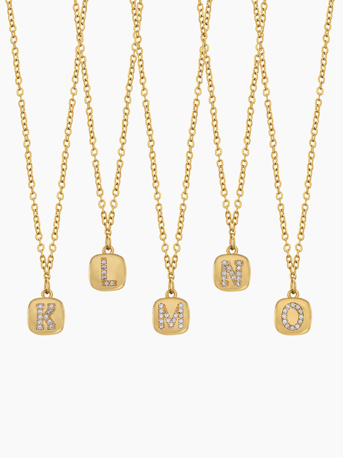 Customized Diamond Studded Initial 18K Gold Plated Letter - A Women's Chain Pendant Necklace