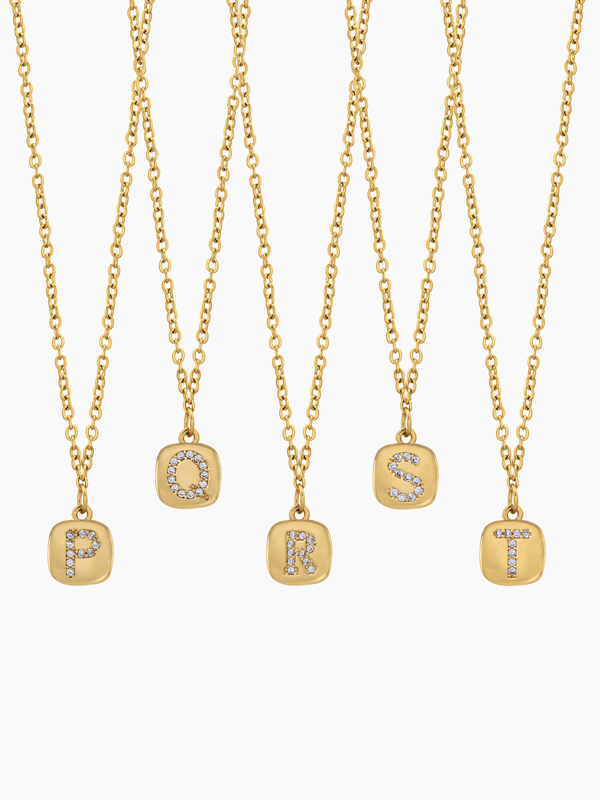 Customized Diamond Studded Initial 18K Gold Plated Letter - A Women's Chain Pendant Necklace