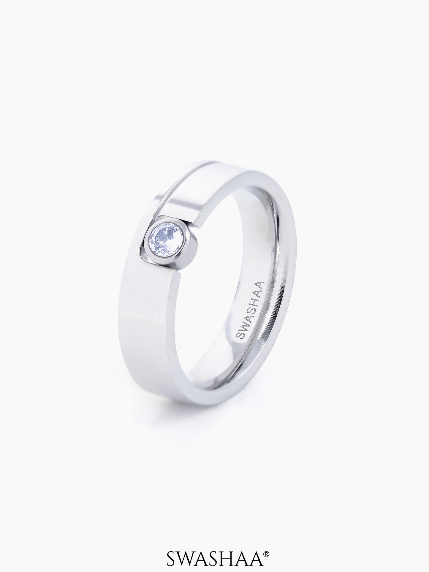 Cyro Diamond Silver Men's Ring