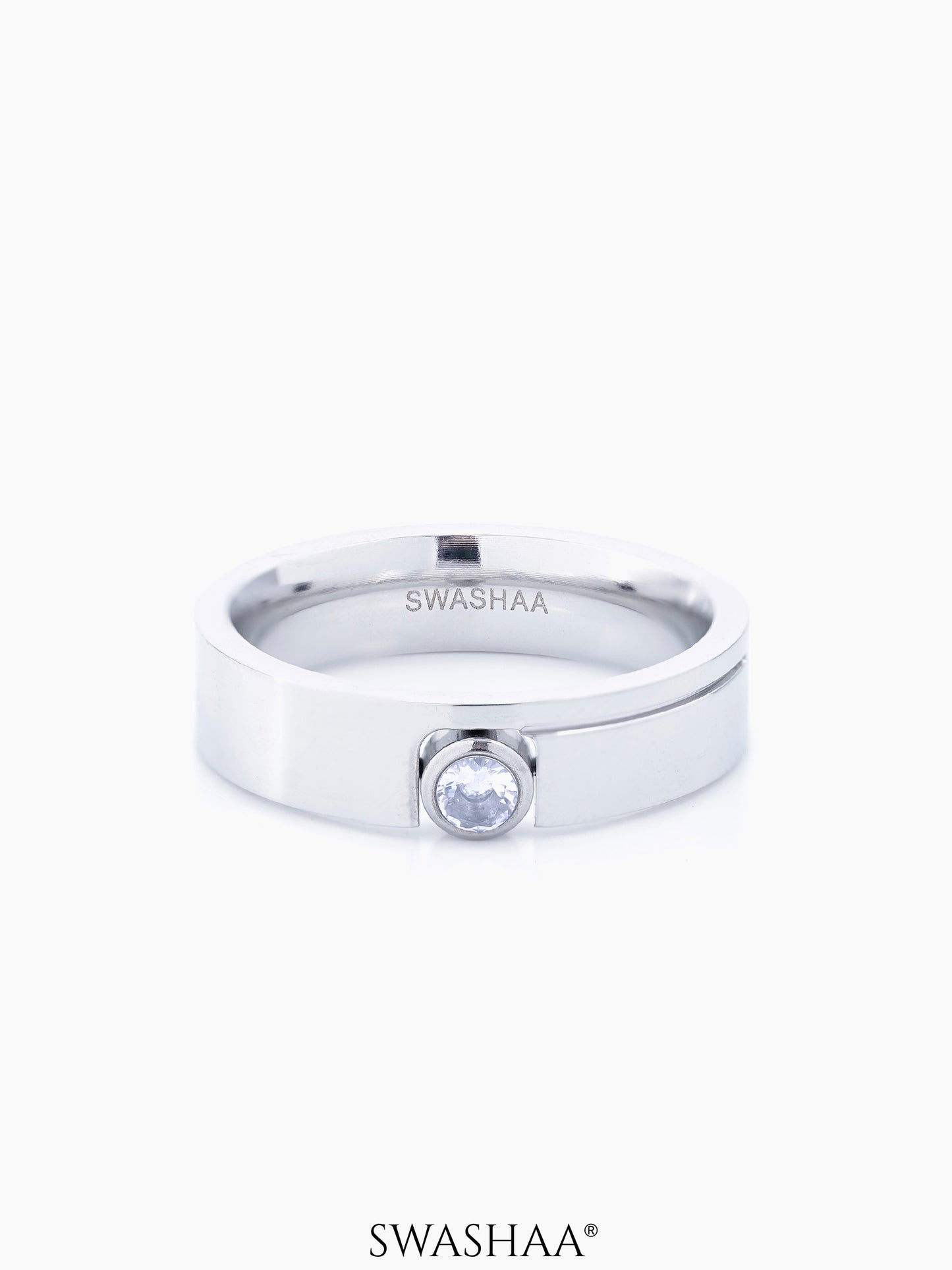 Cyro Diamond Silver Men's Ring
