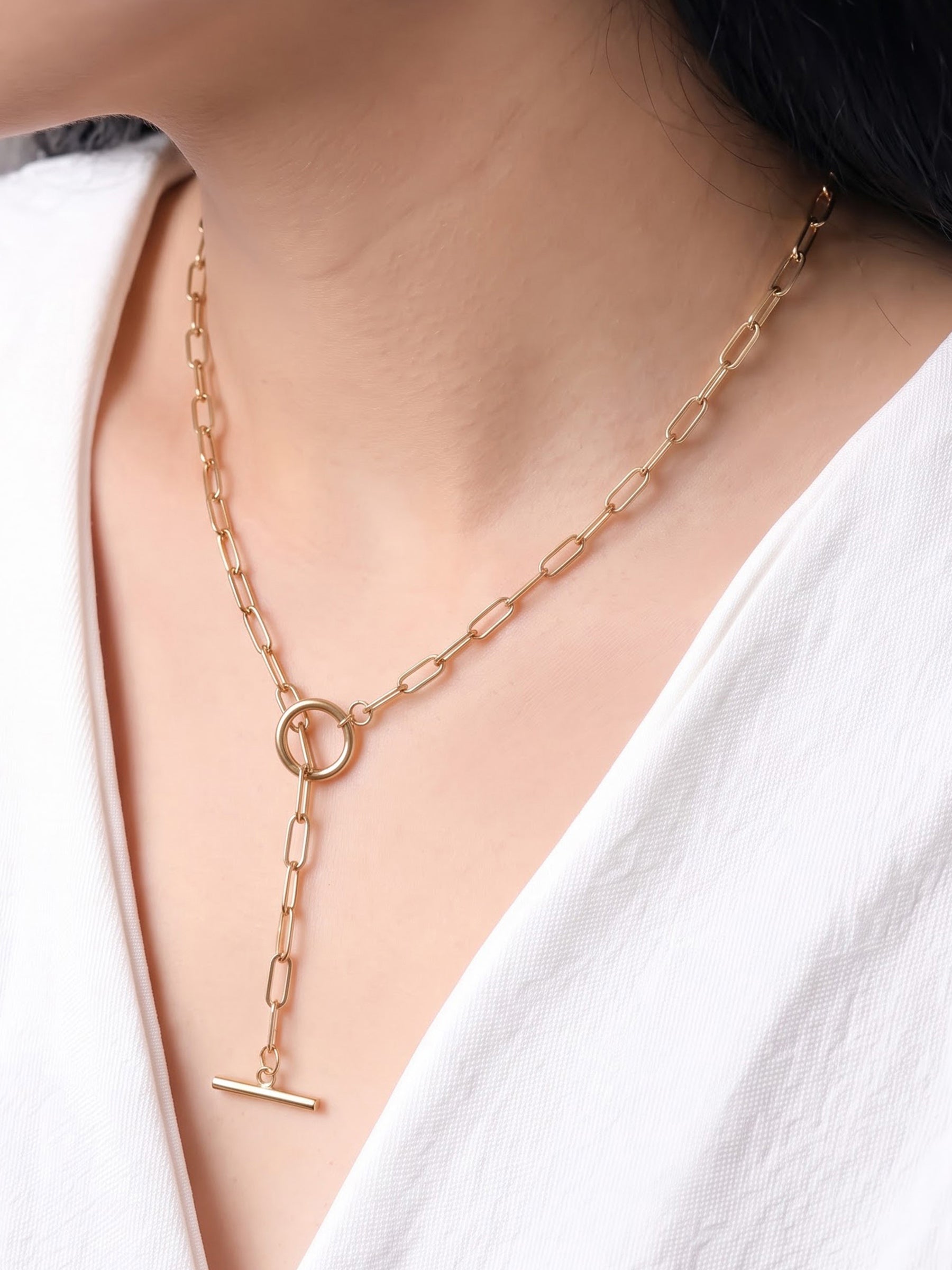 Daina Toggle Clasp 18K Gold Plated Necklace