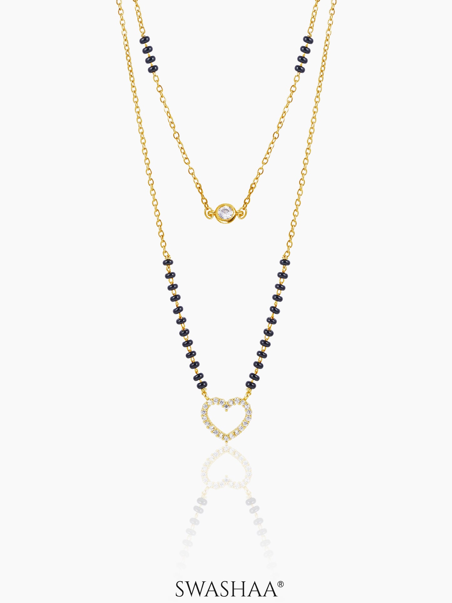 Daiva Double Layered Heart 18K Gold Plated Mangalsutra