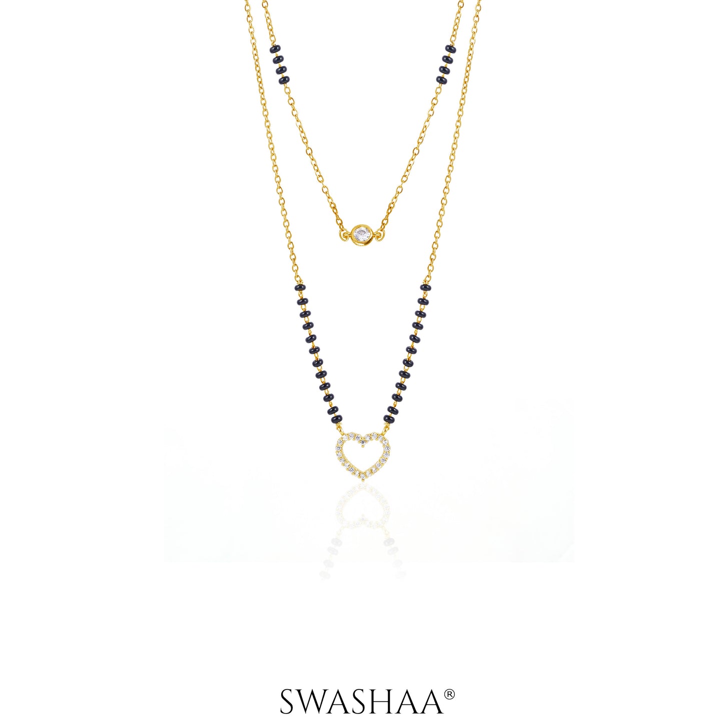 Daiva Double Layered Heart 18K Gold Plated Mangalsutra
