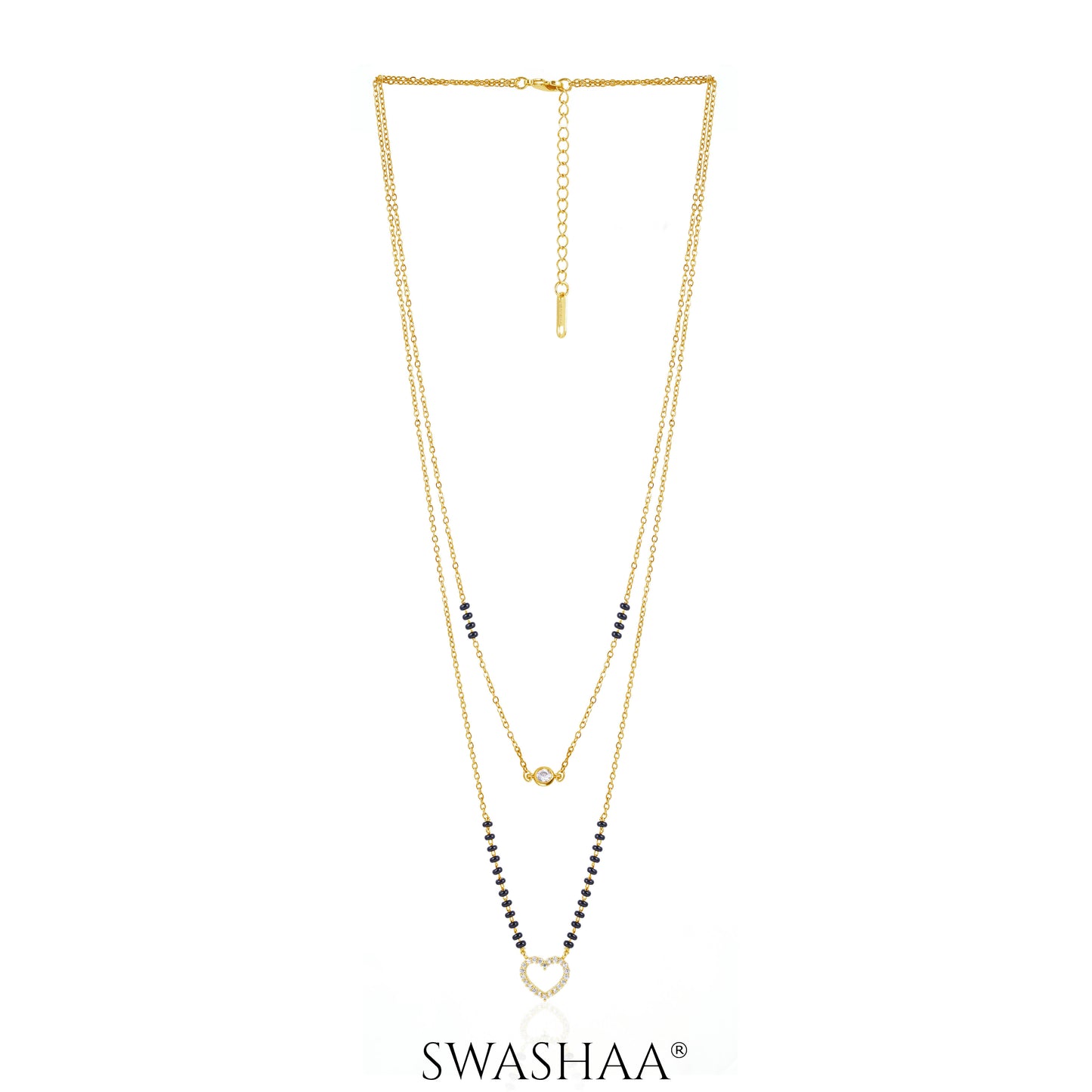 Daiva Double Layered Heart 18K Gold Plated Mangalsutra