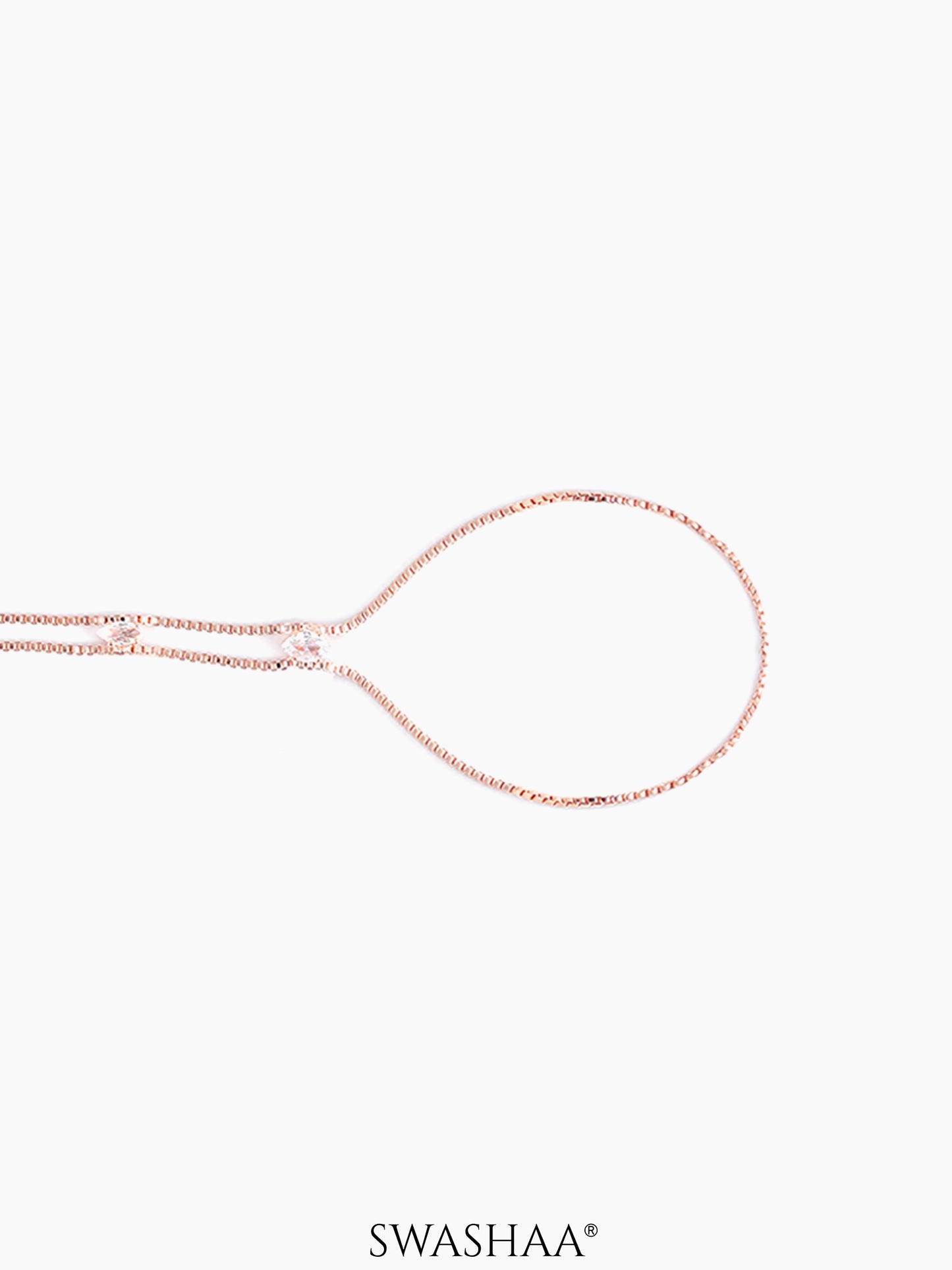 Dakshi Crystals Floral Diamond Charms Rosegold Plated Ring Bracelet