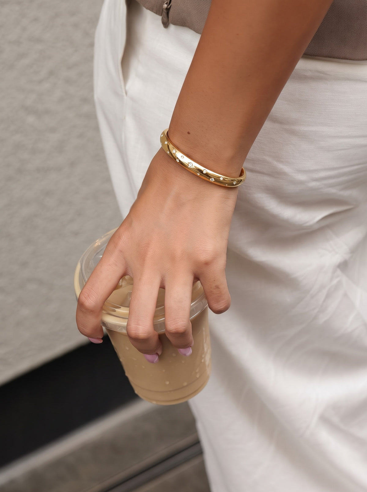 Danica Diamond Star 18K Gold Plated Cuff Bracelet