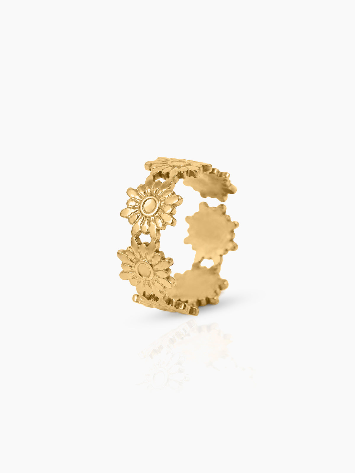 Debra Blooming Sunflowers 18K Gold Plated Ring