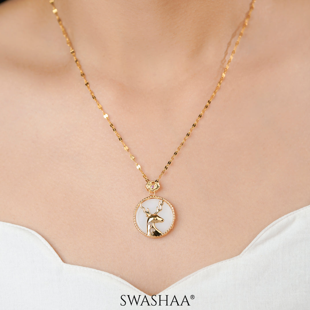 Deer Galaxy 18K Gold Plated Necklace