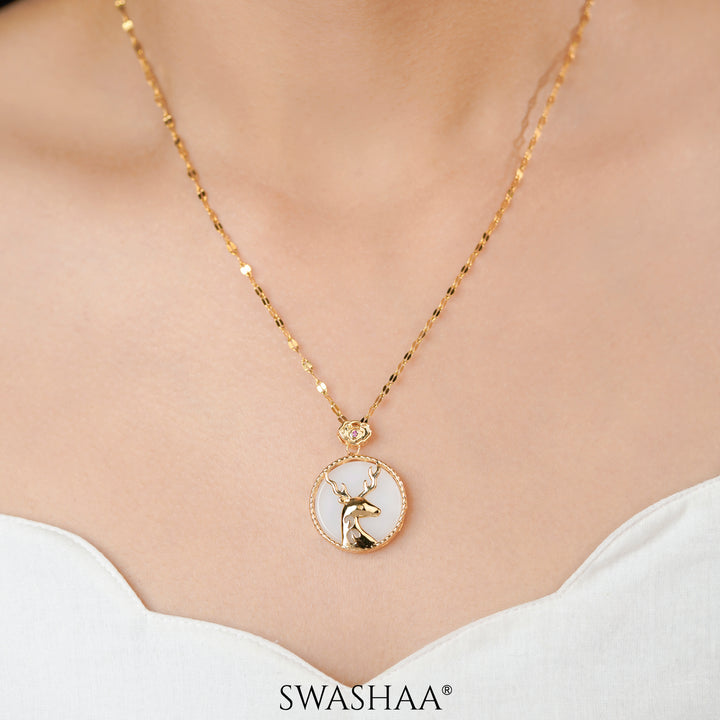 Deer Galaxy 18K Gold Plated Necklace
