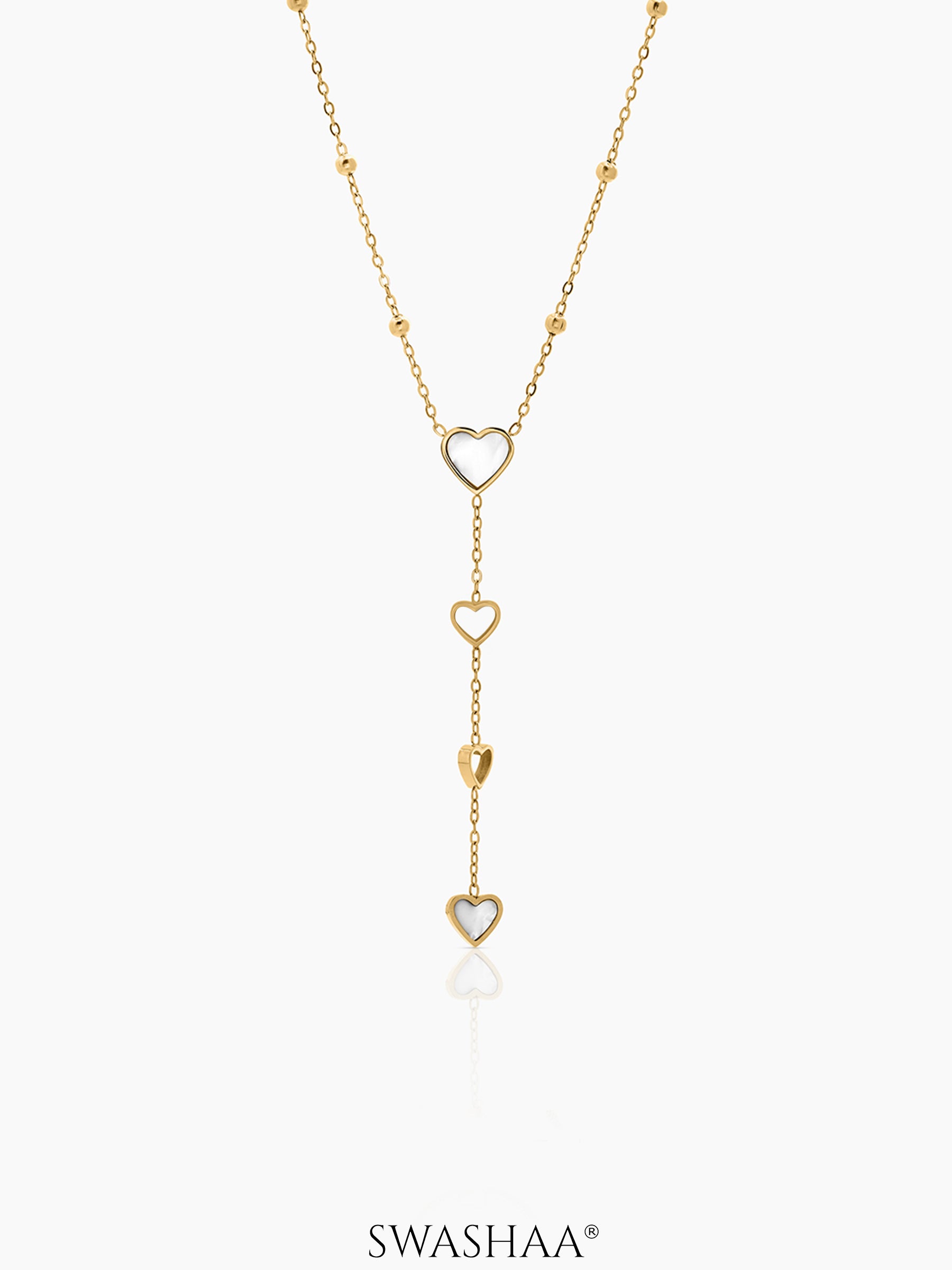 Delora Heart Drop Necklace - Swashaa