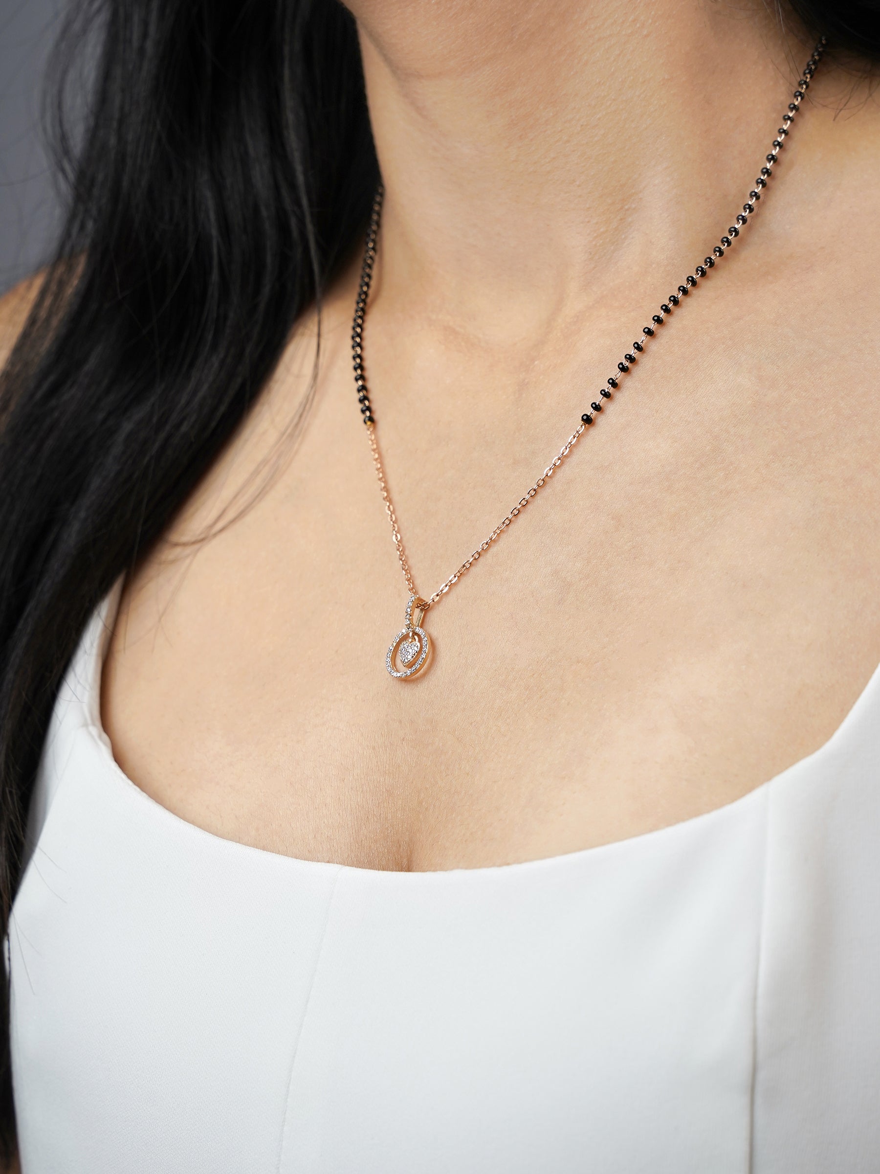 Delora Rosegold Plated Mangalsutra - Swashaa