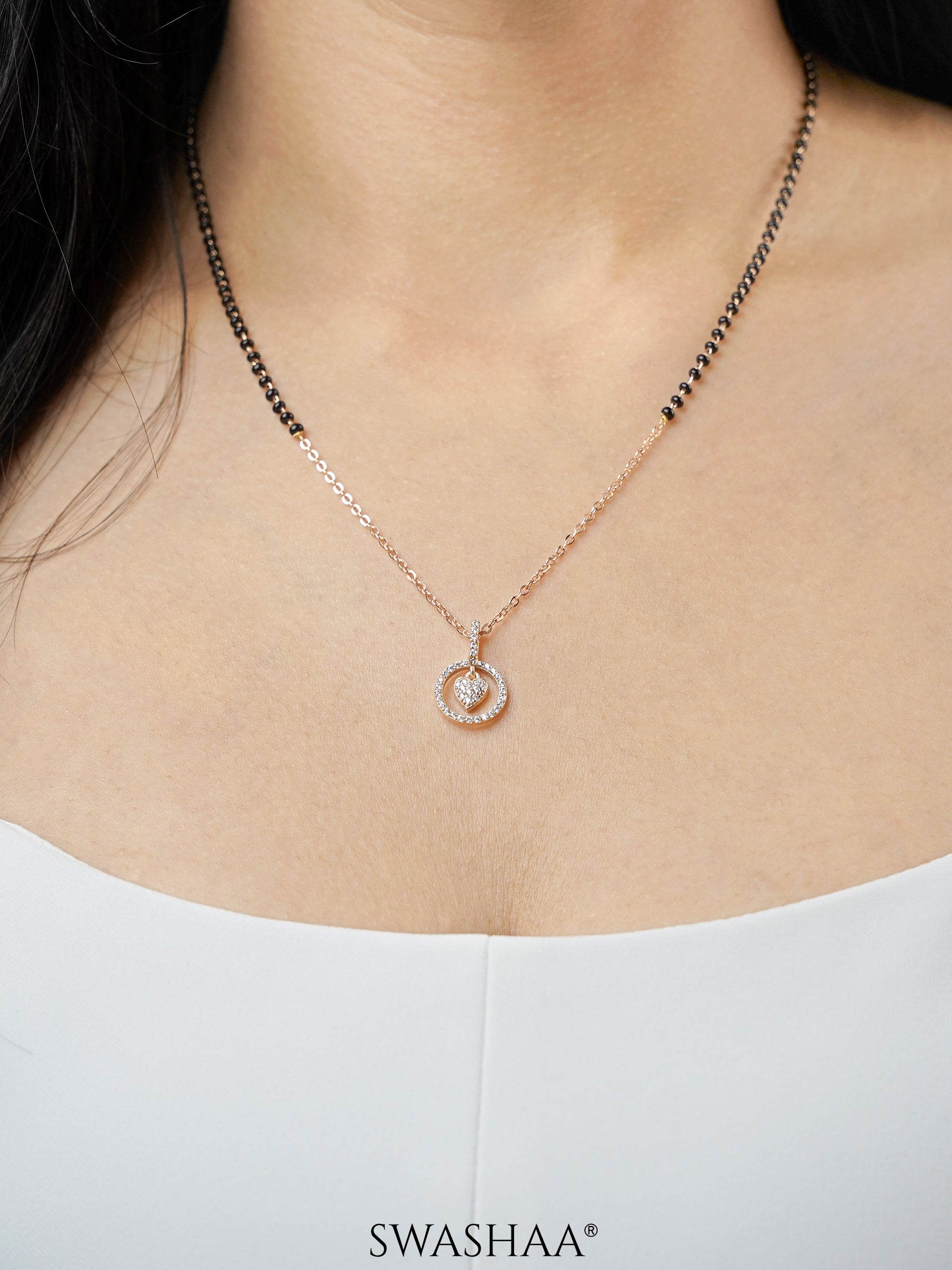 Delora Rosegold Plated Mangalsutra - Swashaa