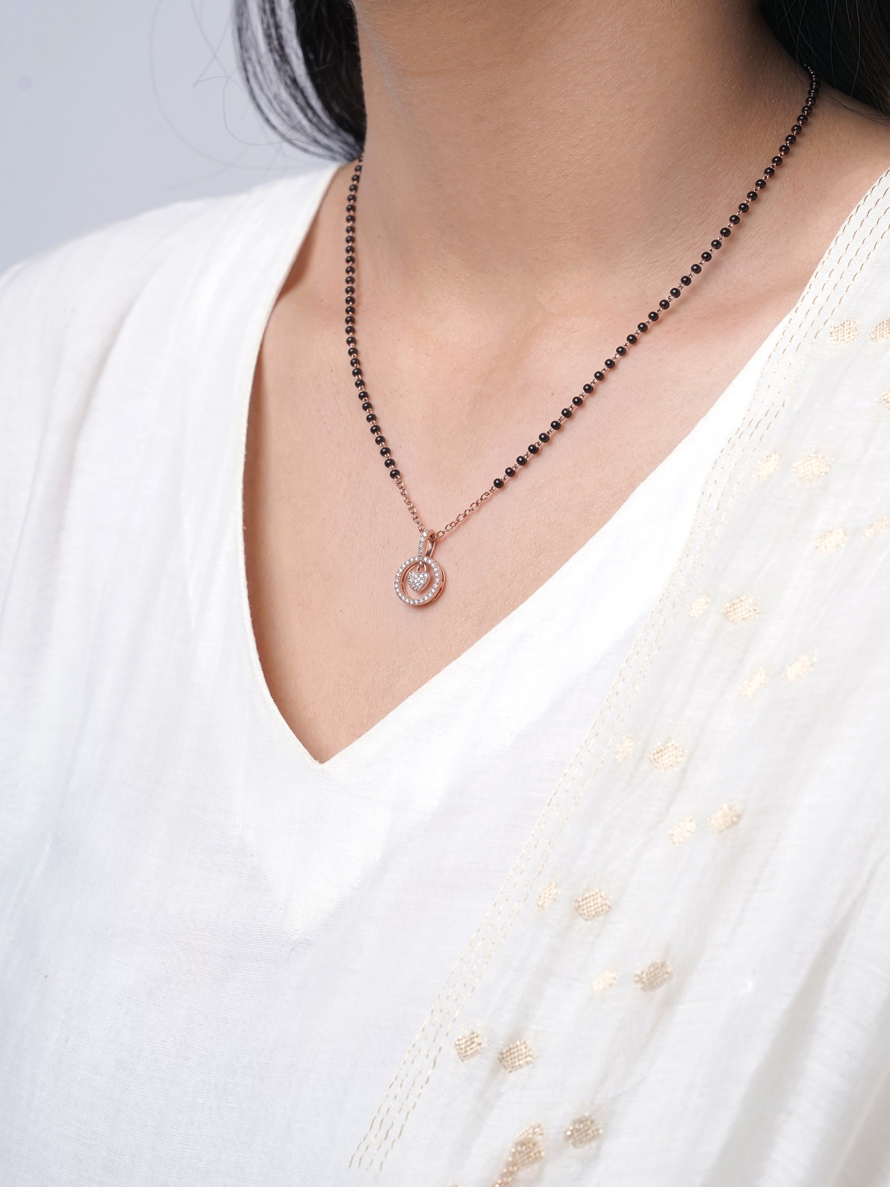 Delora Rosegold Plated Mangalsutra - Swashaa