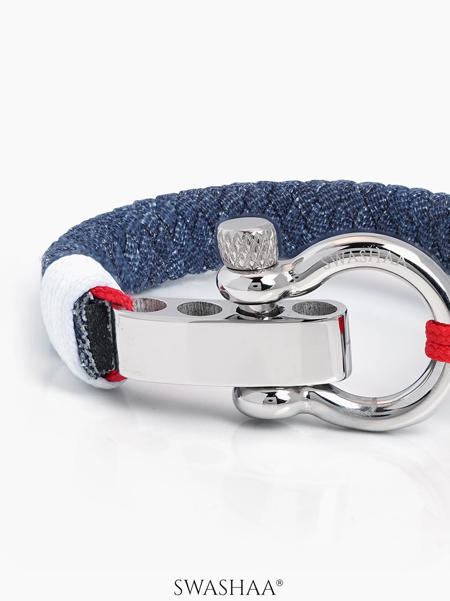 Denim Nautical Men's Braided Rope Bracelet