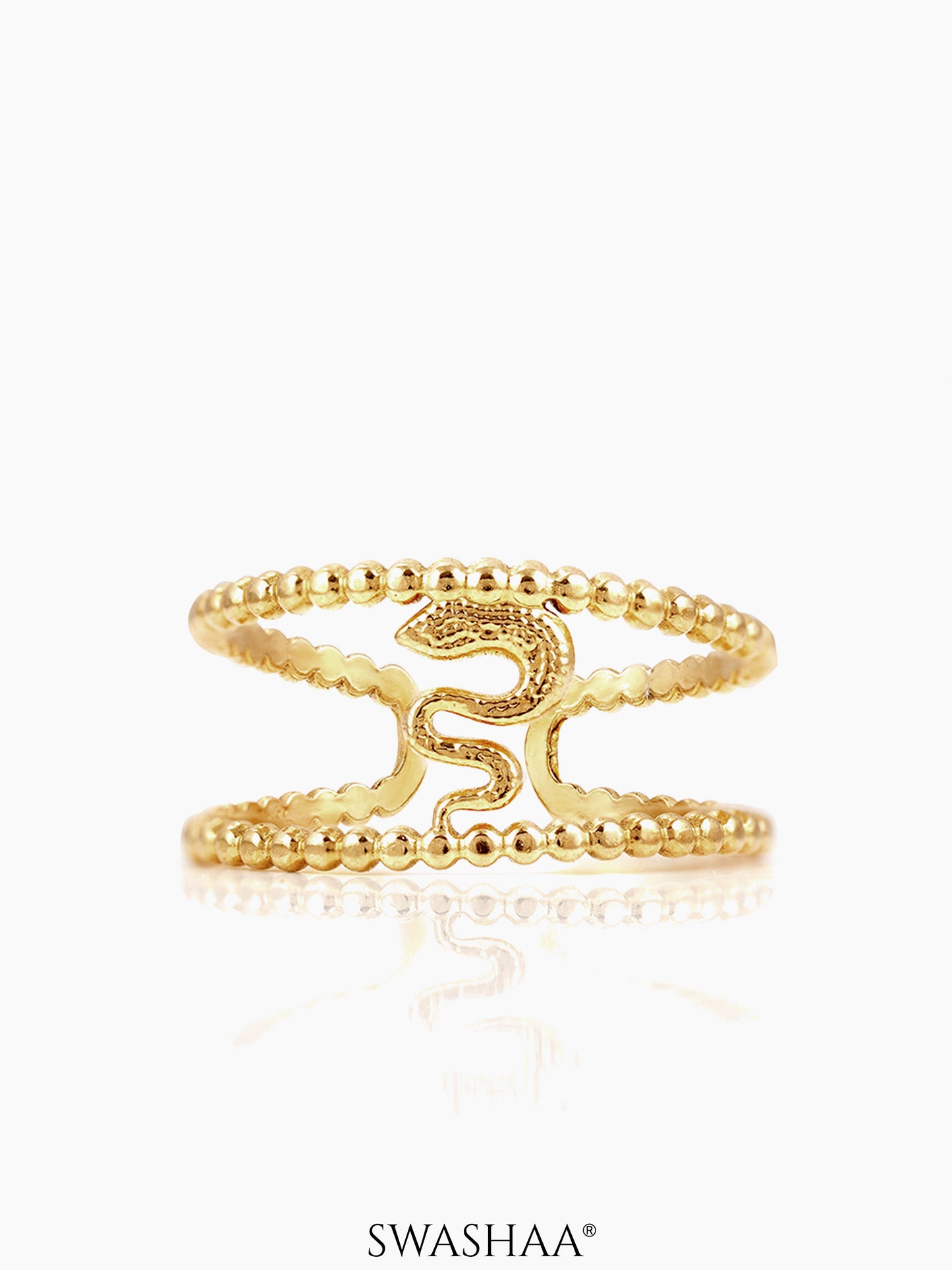 Derry Sleek Serpent Motif 18K Gold Plated Ring