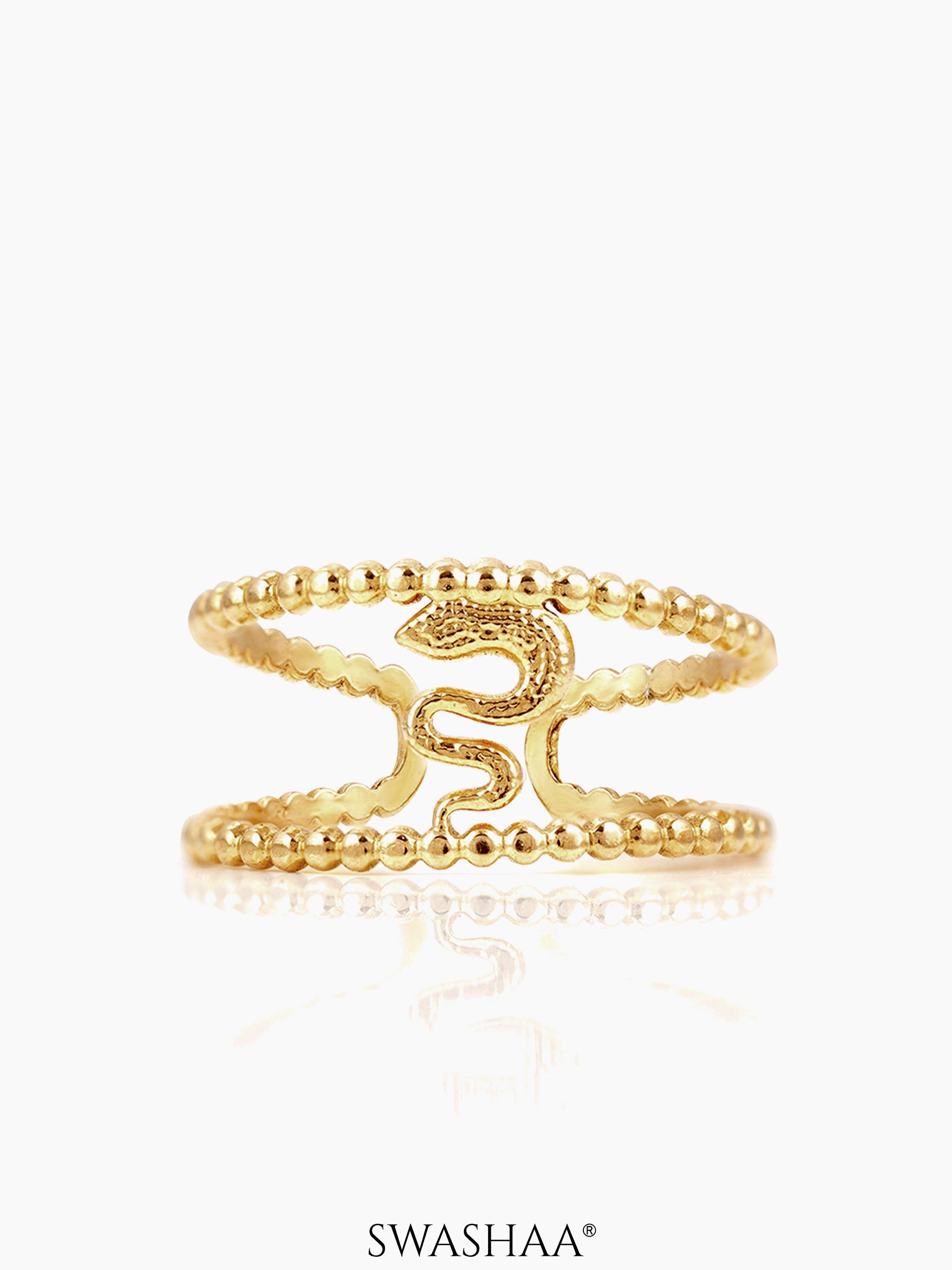 Derry Sleek Serpent Motif 18K Gold Plated Ring