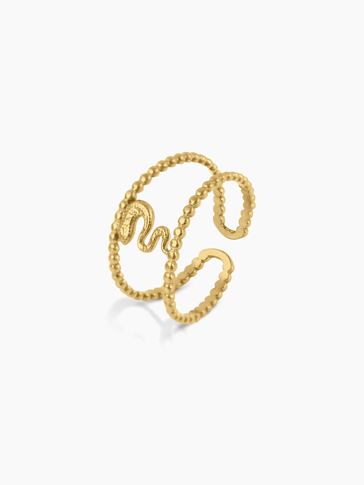 Derry Sleek Serpent Motif 18K Gold Plated Ring