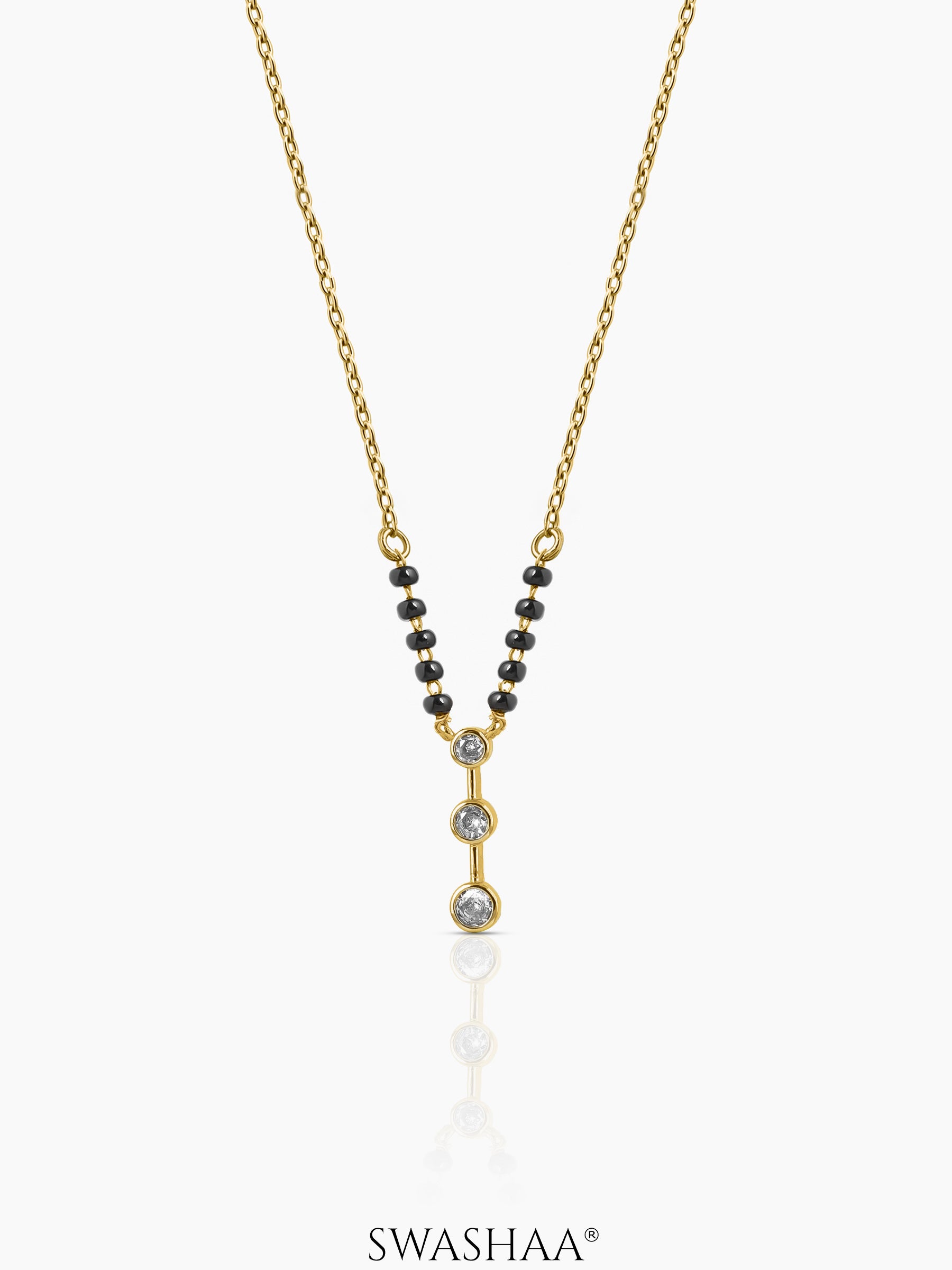 Devika Trio Diamond Drop 18K Gold Plated Mangalsutra