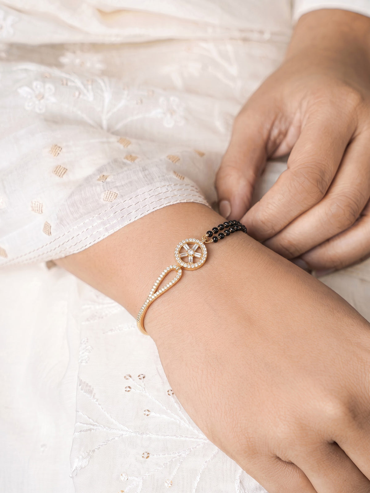 Devisha Diamond 18K Gold Plated Women's Mangalsutra Bracelet