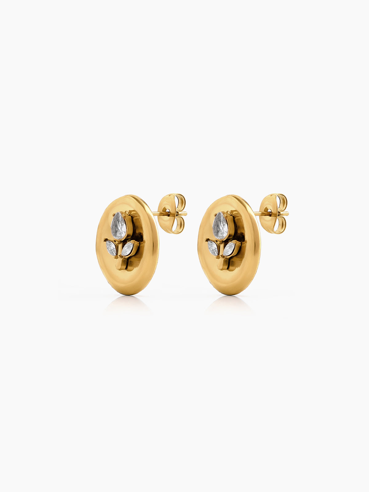 Deza Diamond Tulip 18K Gold Plated Women's Earrings