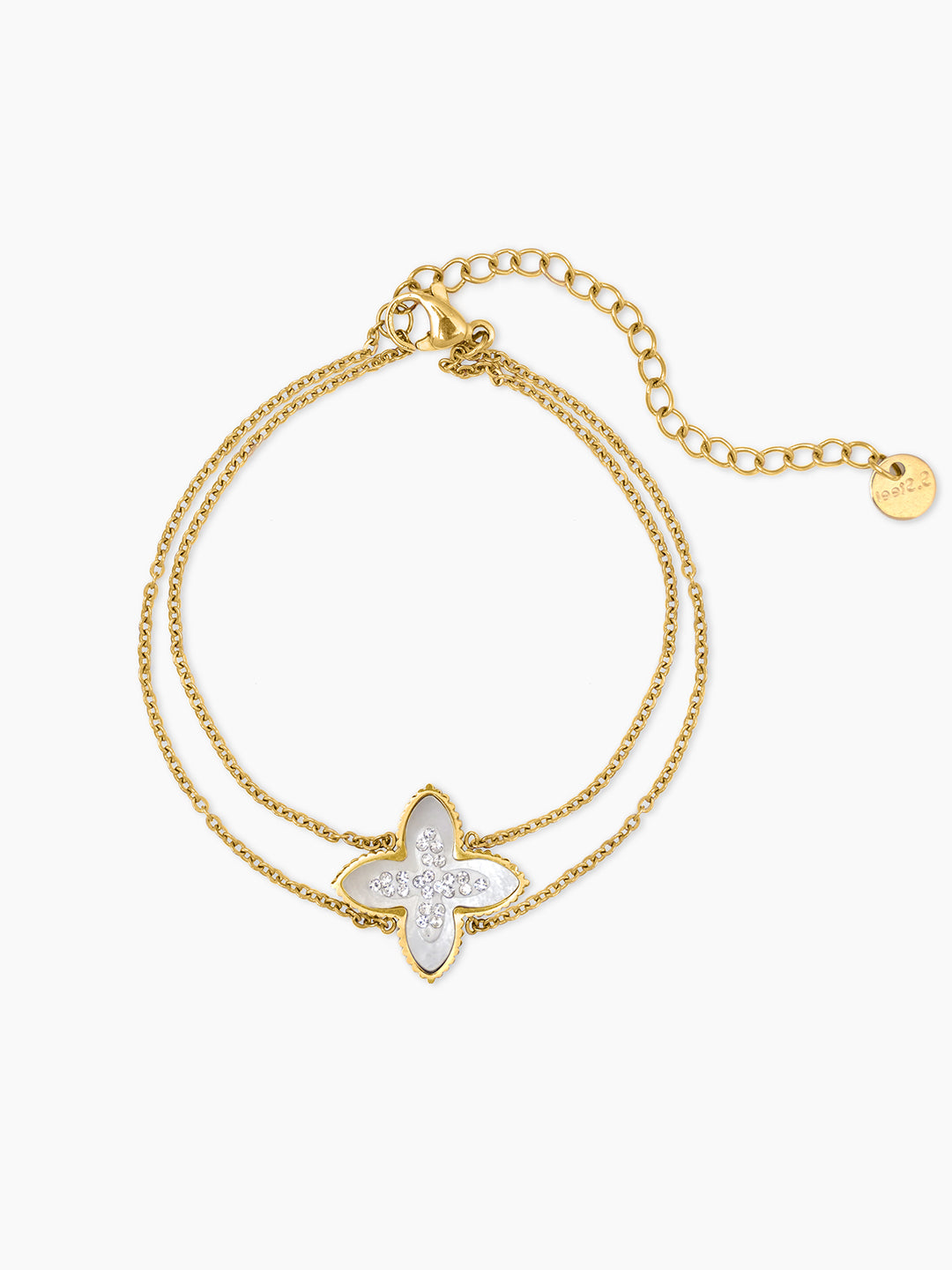 Diamond Floral Diamond Clover Loose Chain Bracelet